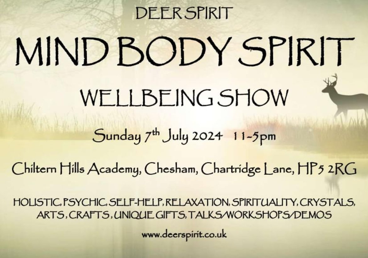 an upcoming event page with Deer spirit With a picture of a deer