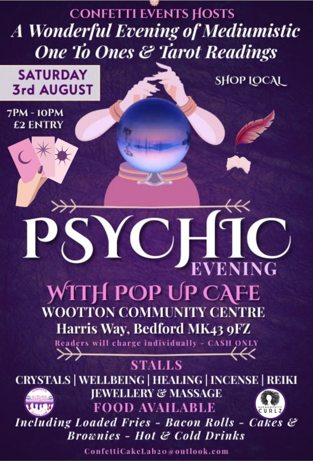 psychic event with confetti events
