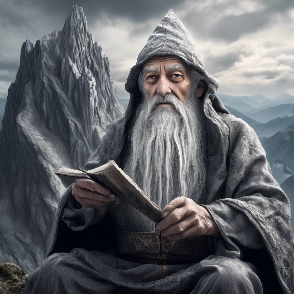 The magician sat upon a mountain