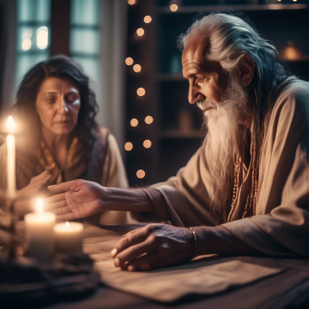 Energy healer giving a client energy healing