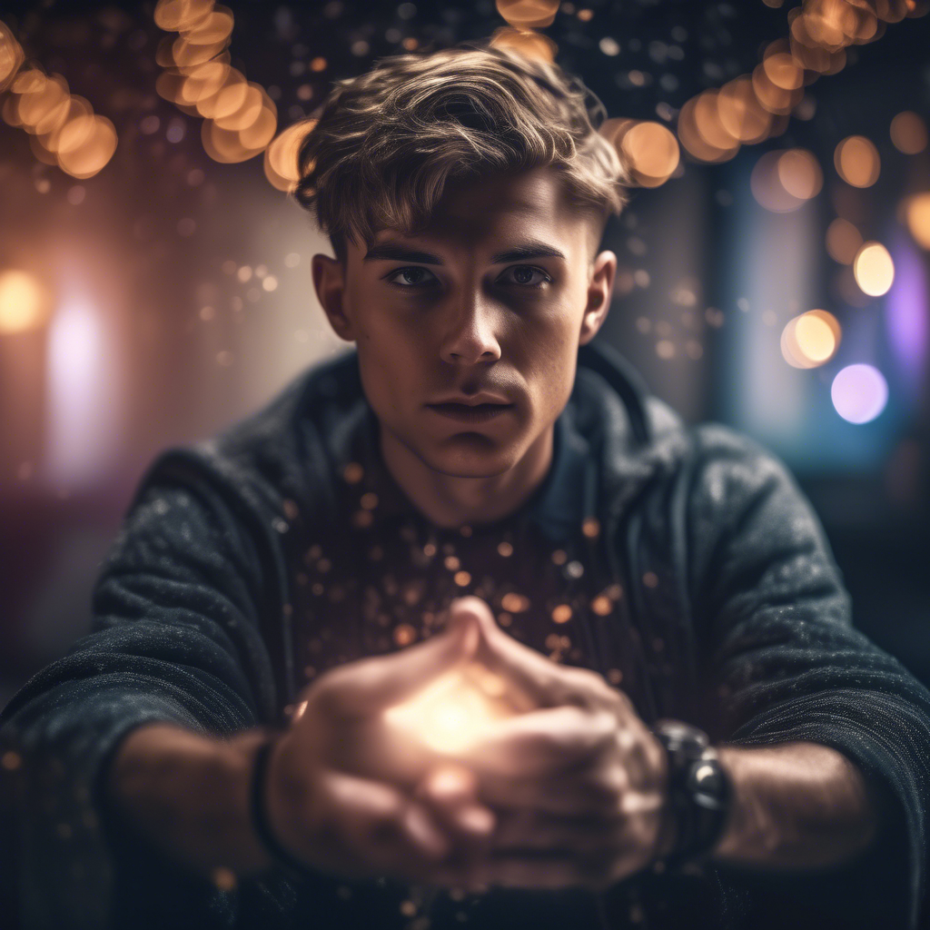 Psychic medium holding a crystal ball