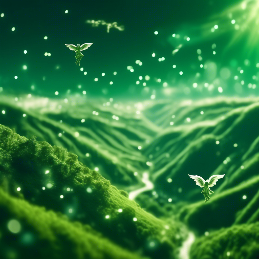 Beautiful Green Valley with the spirit world angels flying through