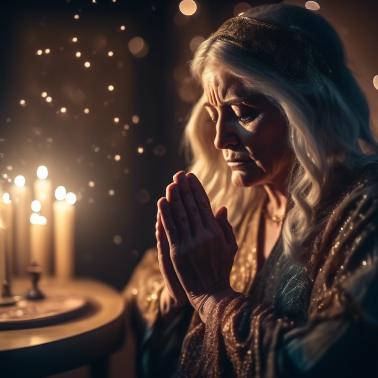 Psychic medium praying