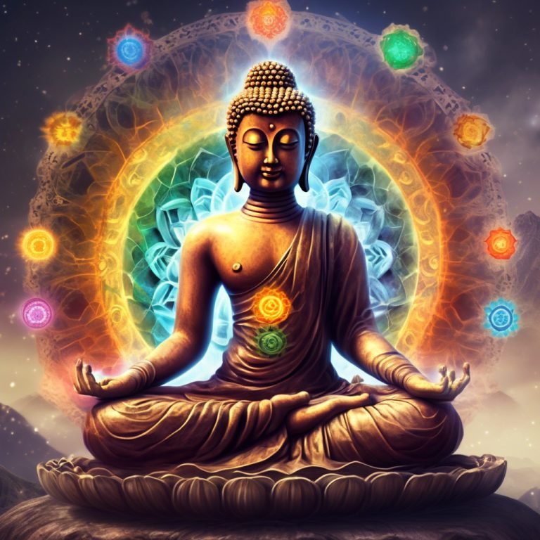 Meditating Buddha with chakras, Meditation