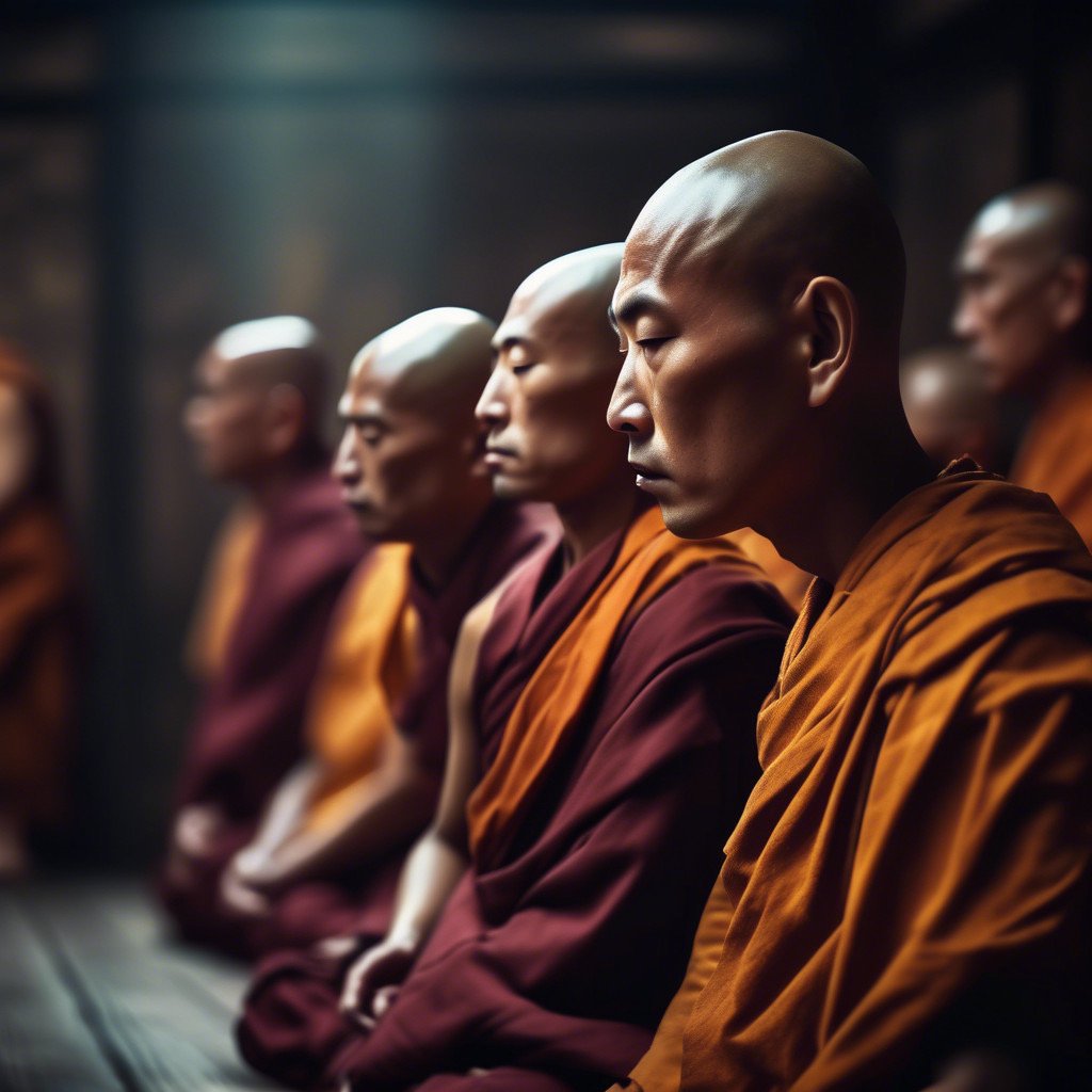 Buddhist monks meditation
