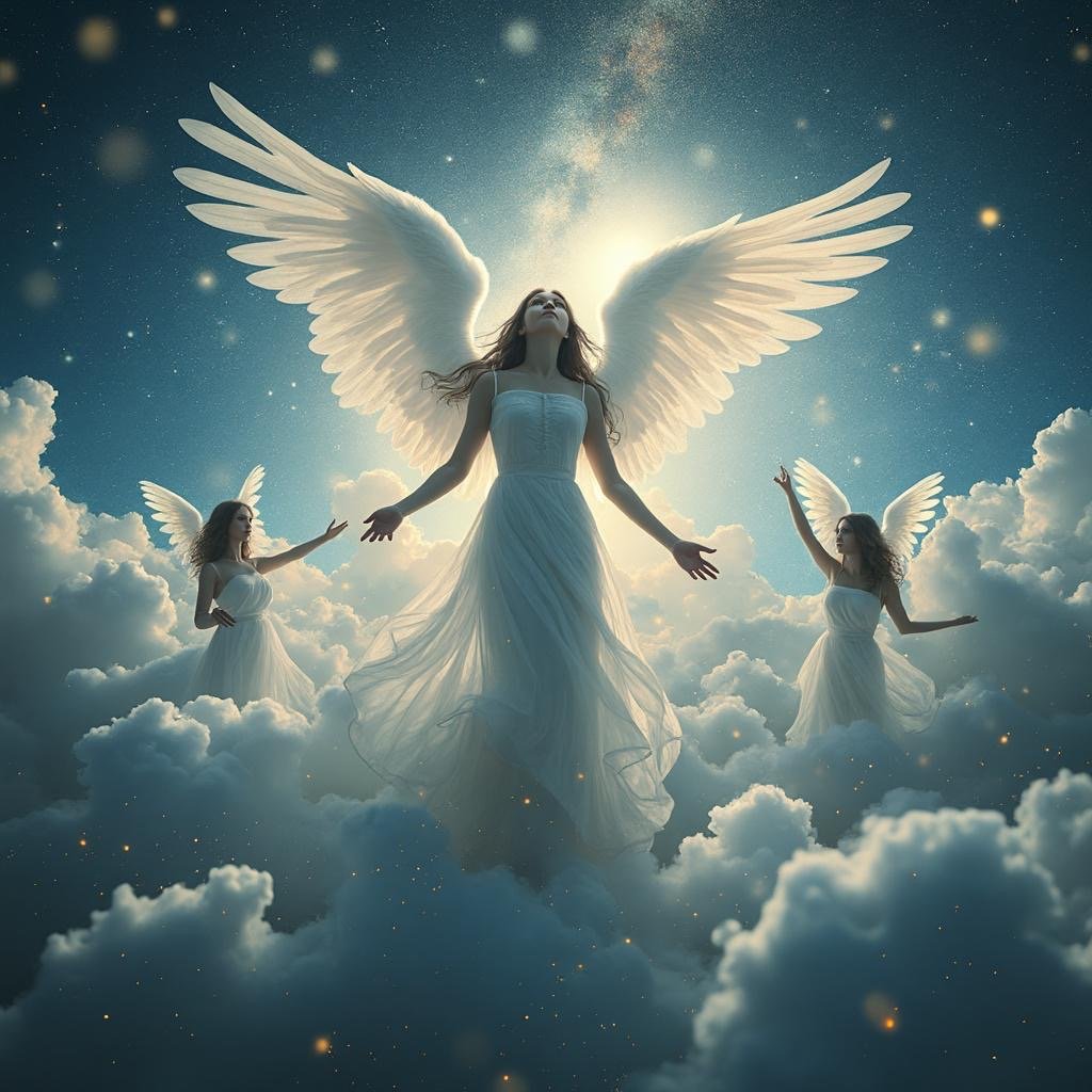 Angels in the clouds
