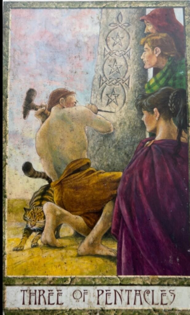 Three of Pentacles, Druid Craft Tarot